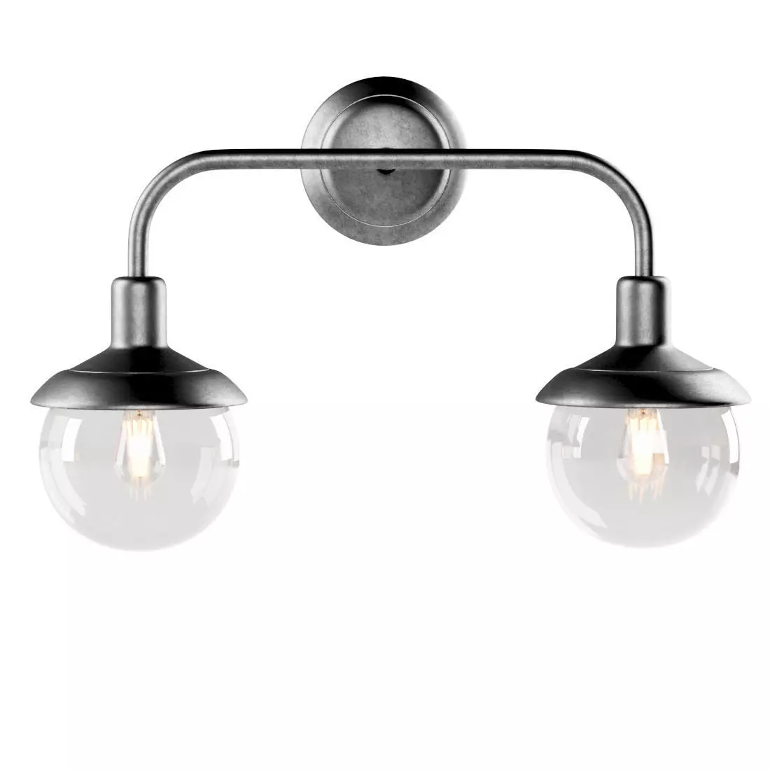 Double metal wall lantern 3D model_0