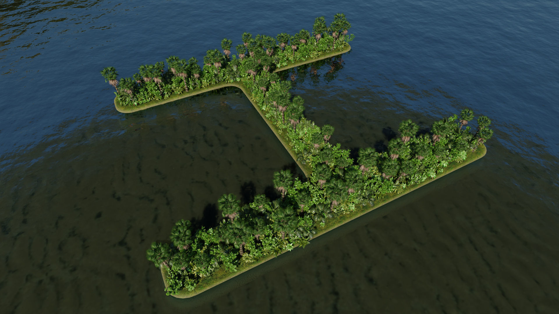 H Alphabet Island 3D model_2