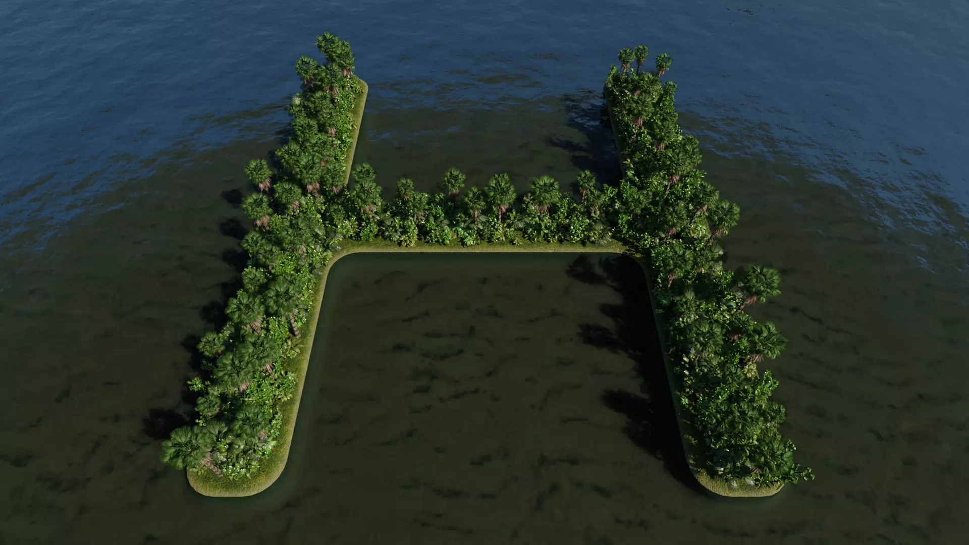 H Alphabet Island 3D model_0