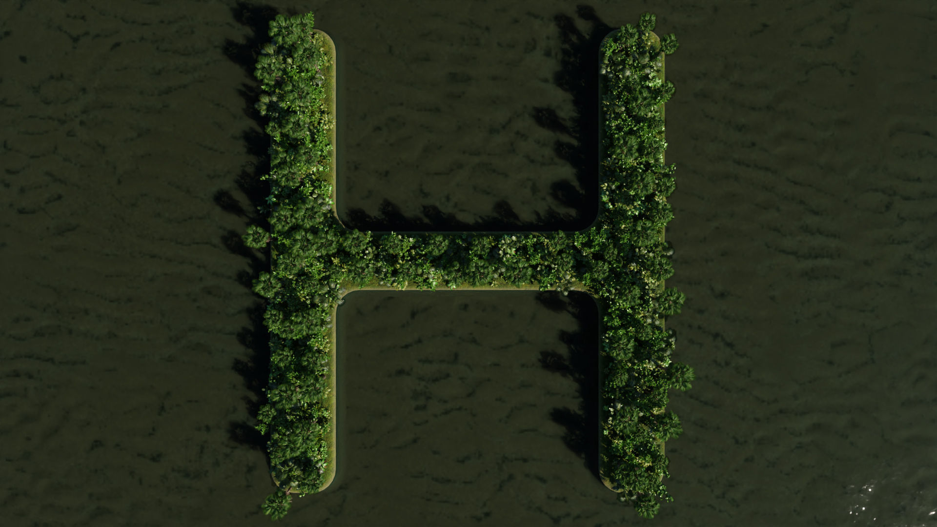 H Alphabet Island 3D model_1