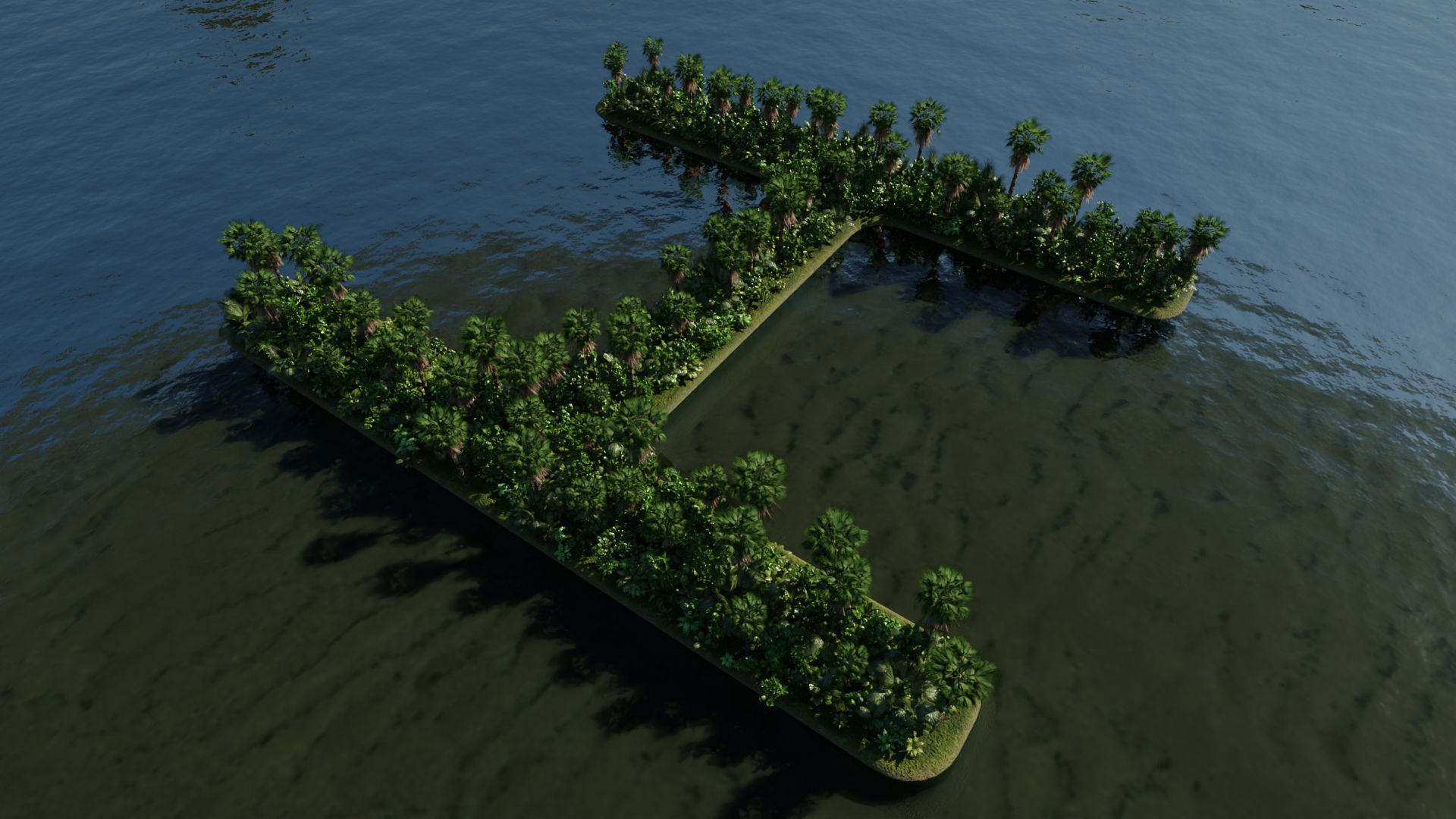 H Alphabet Island 3D model_3