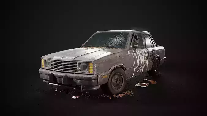 Old Sedan PBR Game Ready
