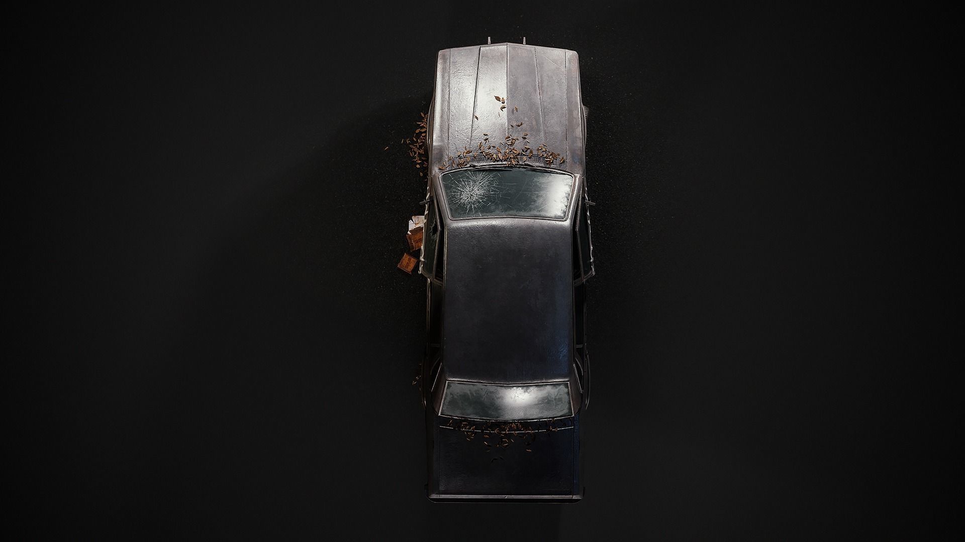 Old Sedan PBR Game Ready Low-poly 3D model_4