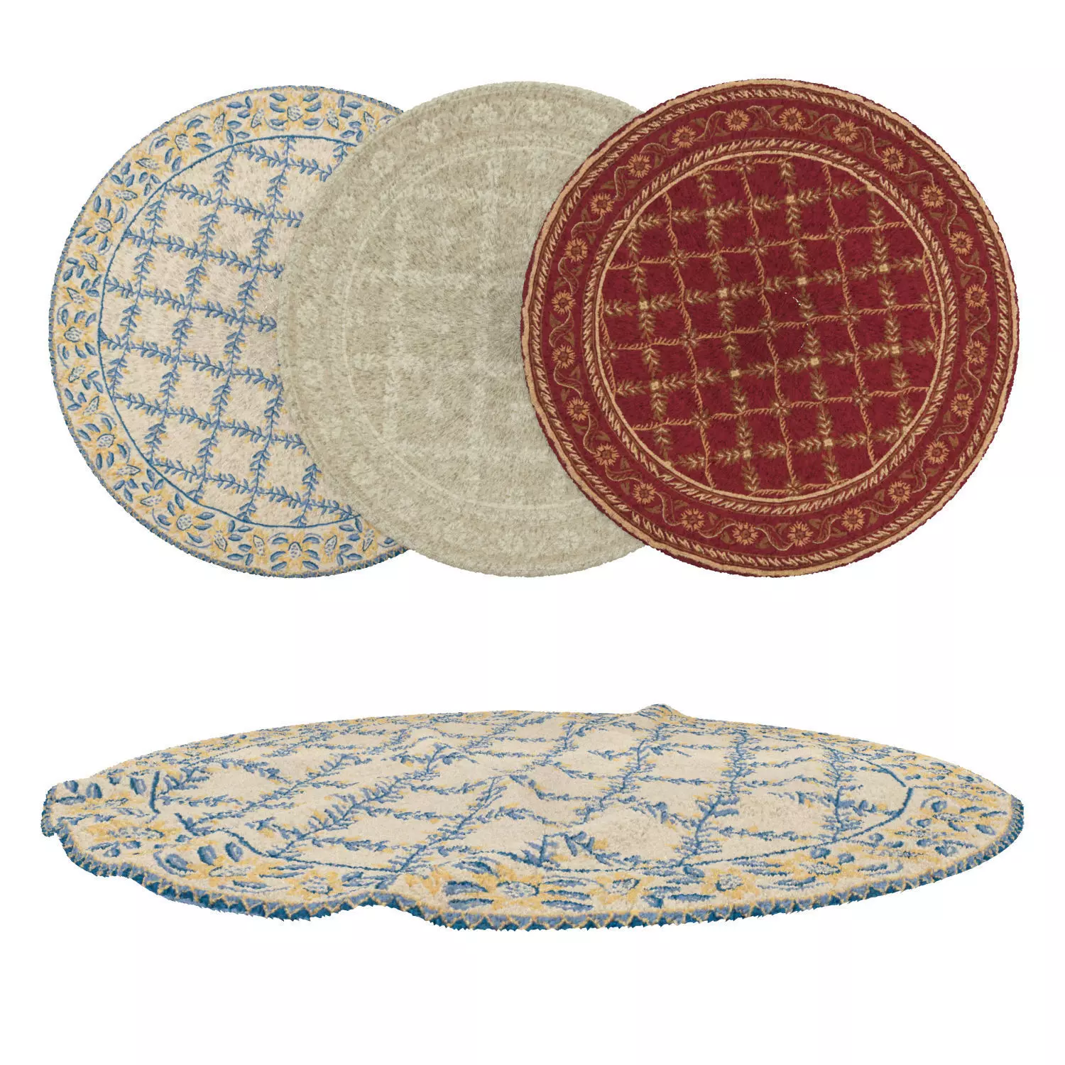 Round Rug Set 169 3D model_0