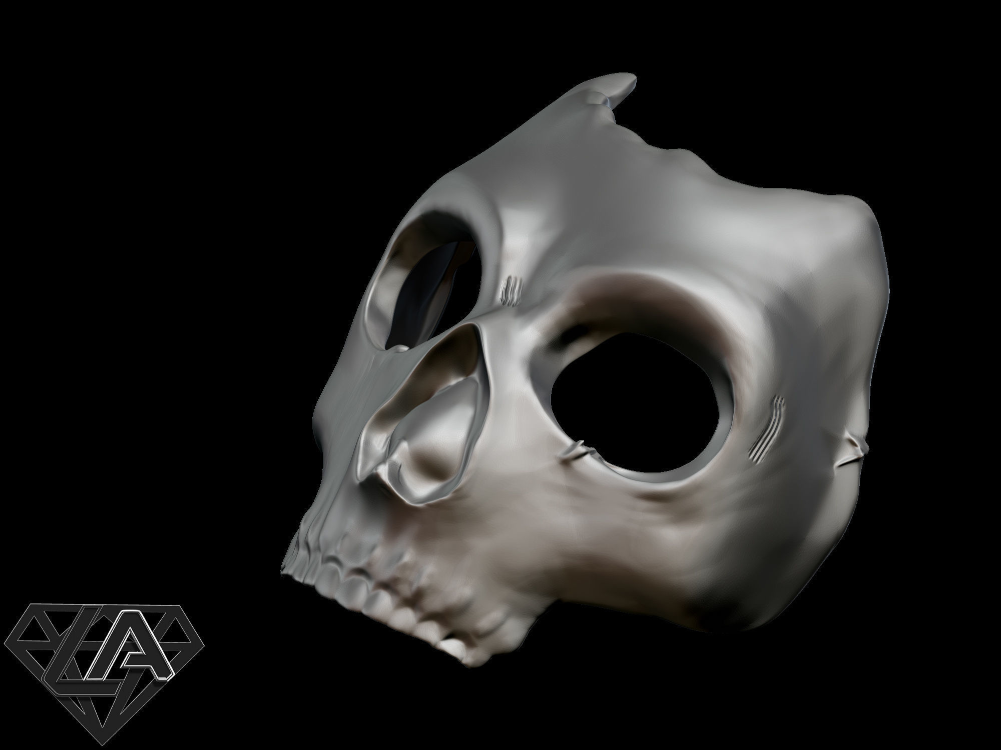 COD MW 2019 Ghost azrael Mask 3D print model_9