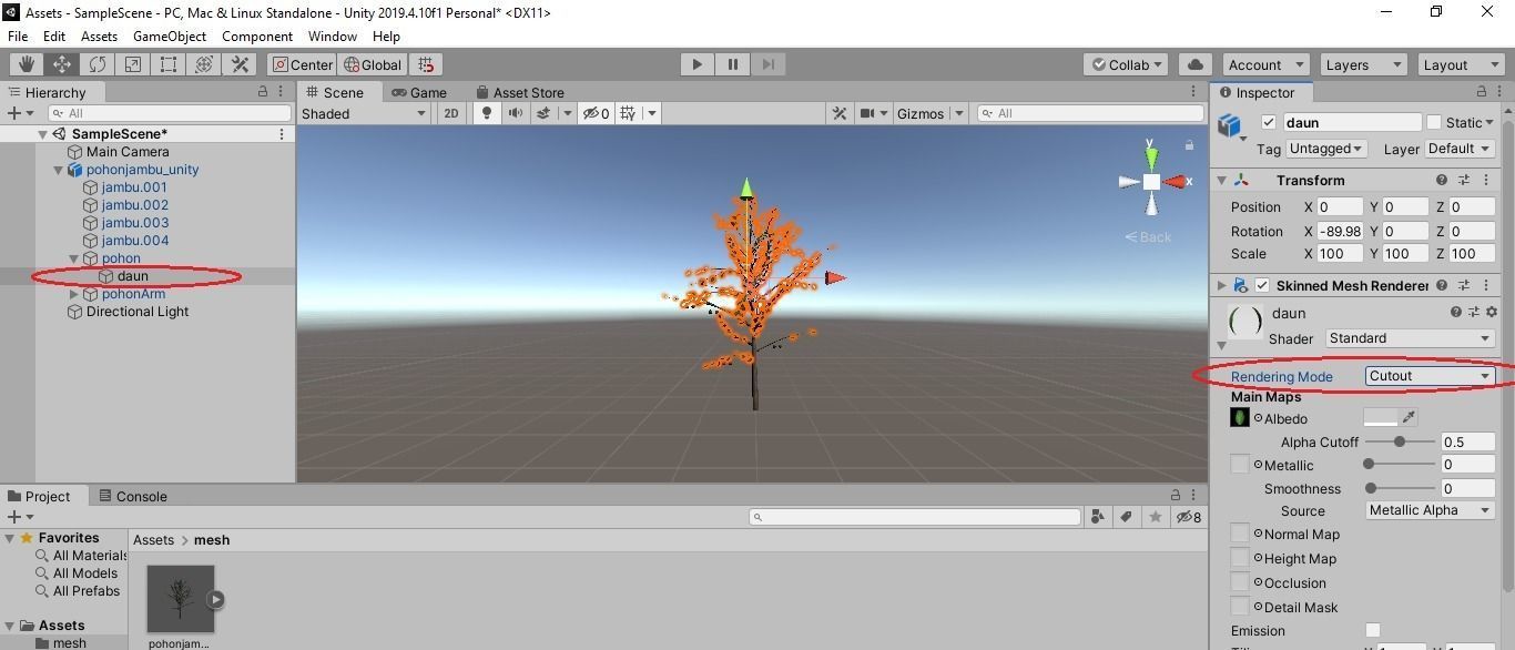 Pohon Jambu Low-poly 3D model_12