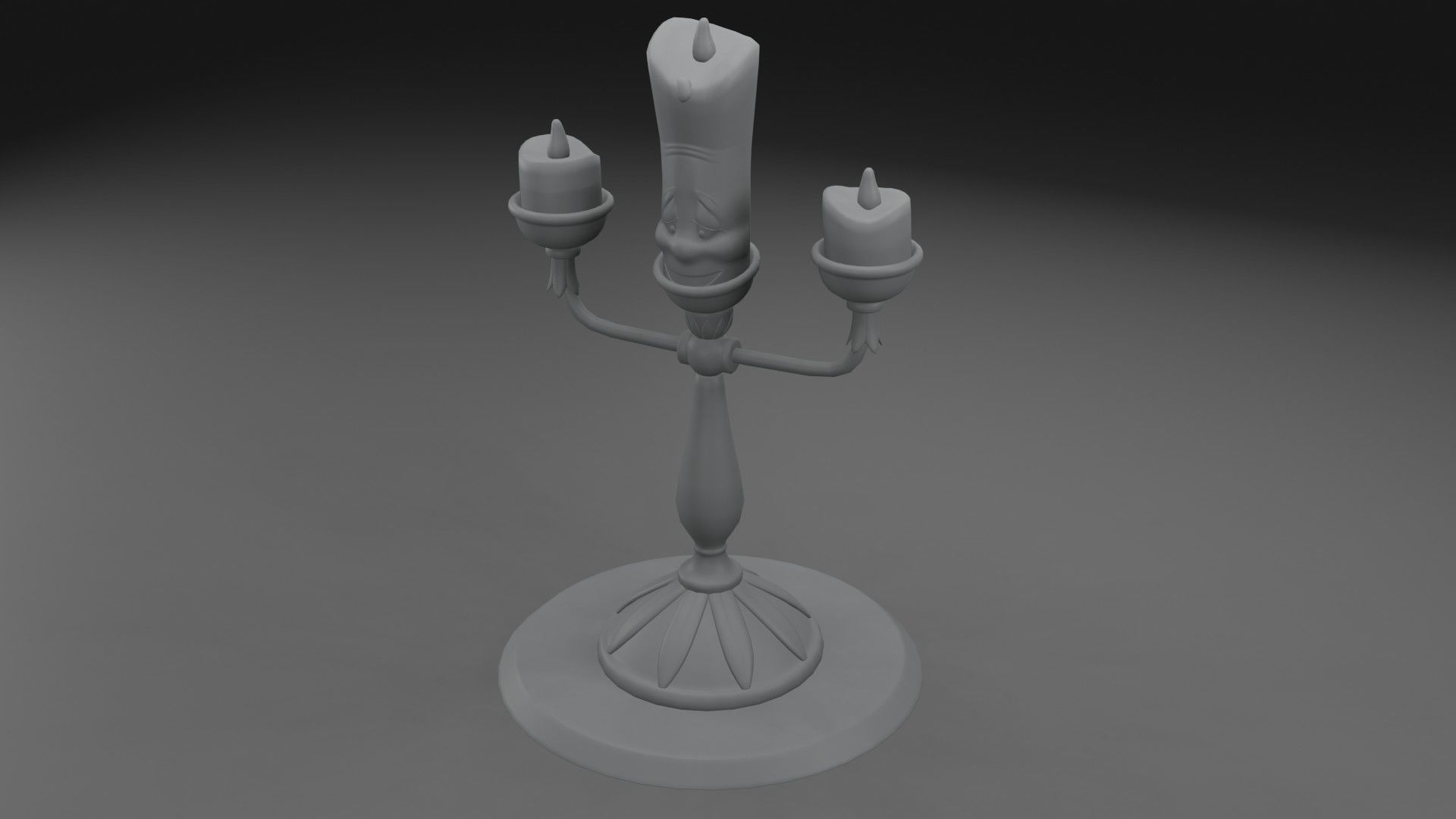 Lumiere 3D Model golden candlestick 3D model_5