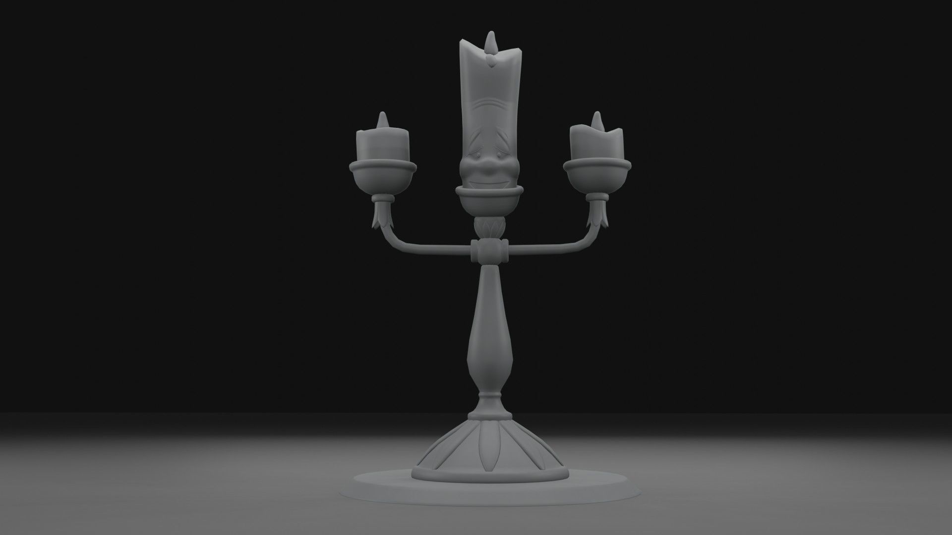 Lumiere 3D Model golden candlestick 3D model_6