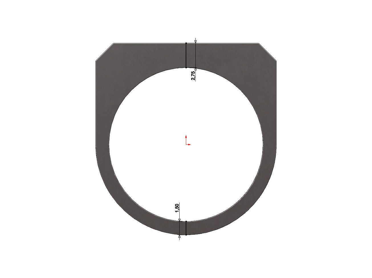 2 Bar flat top rectangular signet ring 3D print model_4