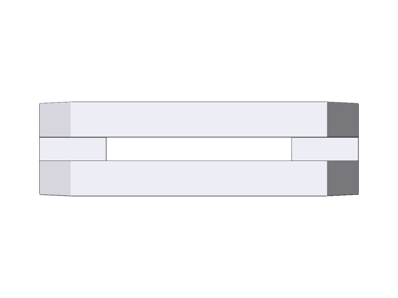 2 Bar flat top rectangular signet ring 3D print model_9