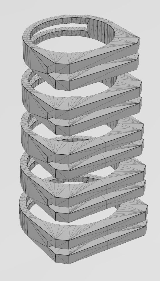 2 Bar flat top rectangular signet ring 3D print model_12
