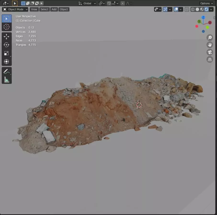 rubble red brick ruin debris asset 3d scan 3D model_0
