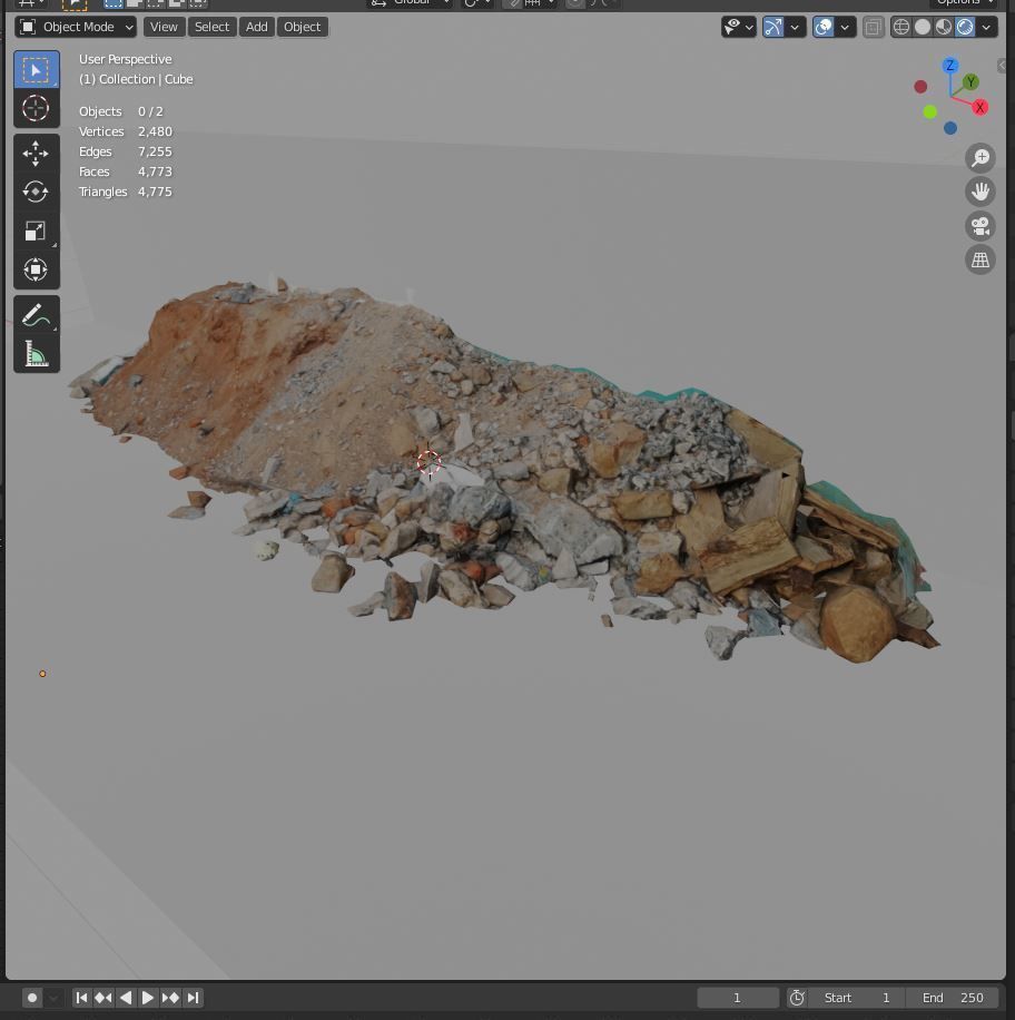 rubble red brick ruin debris asset 3d scan 3D model_1