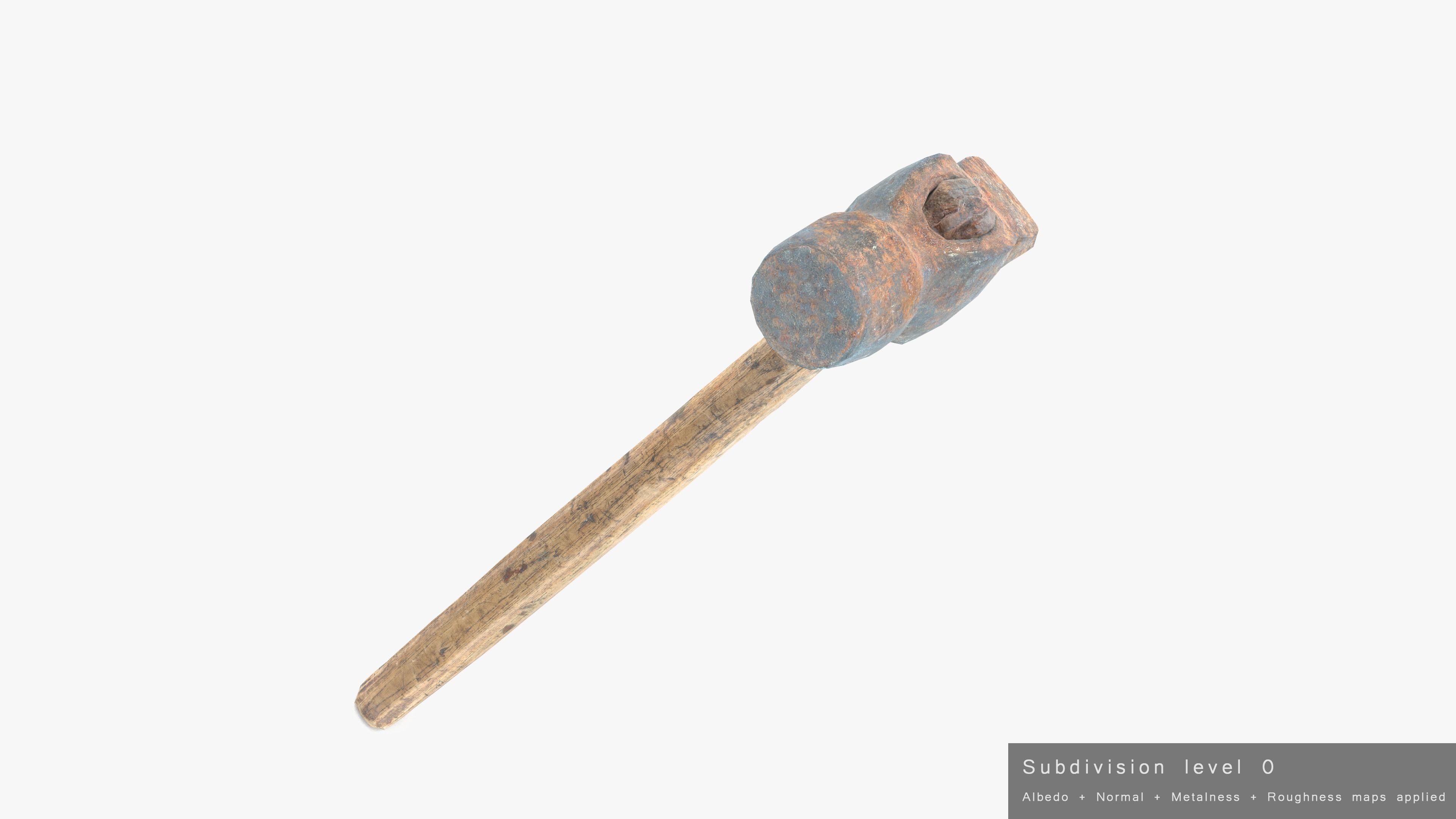 Hammer Small Low-poly 3D model_22