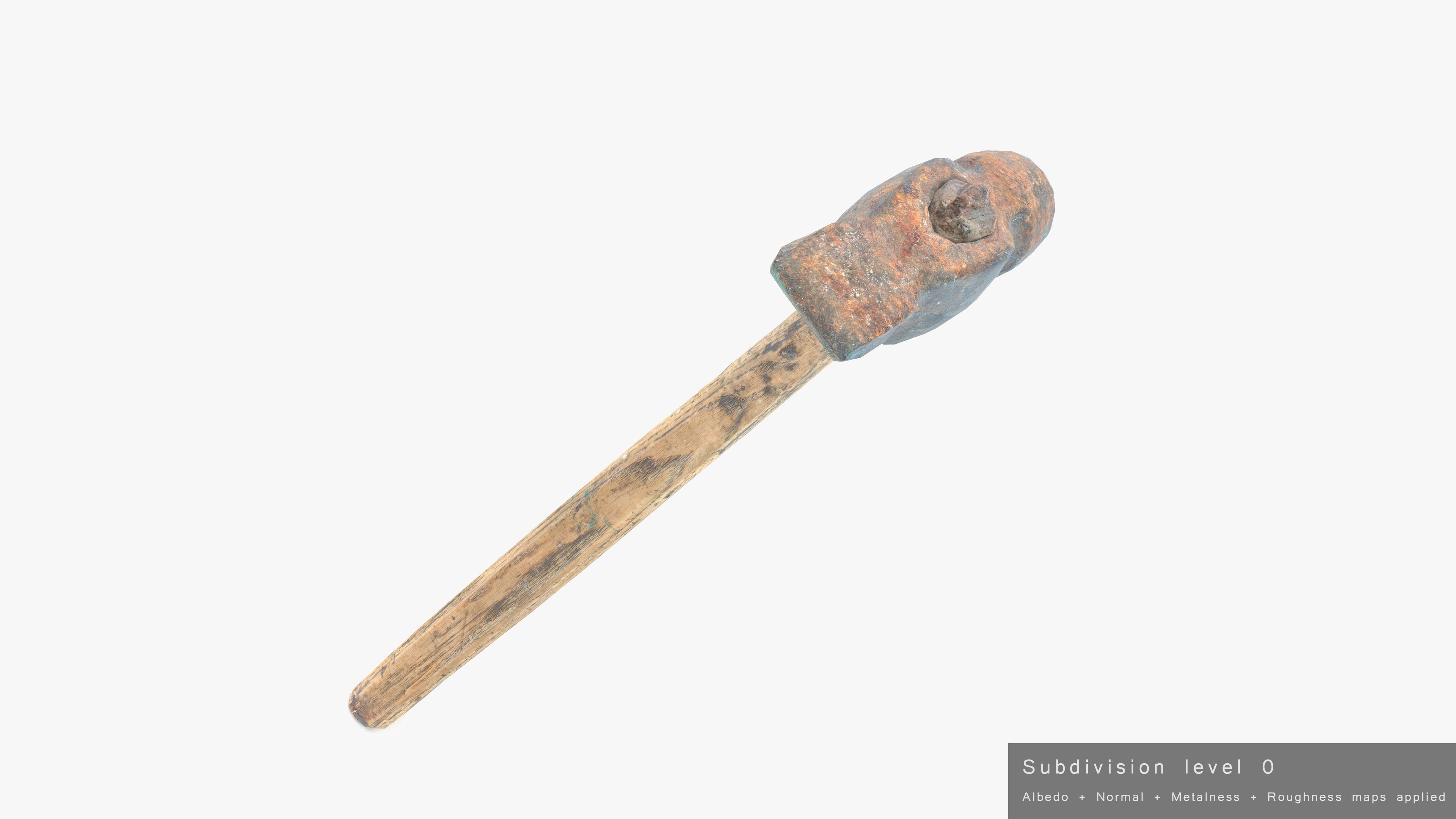 Hammer Small Low-poly 3D model_19