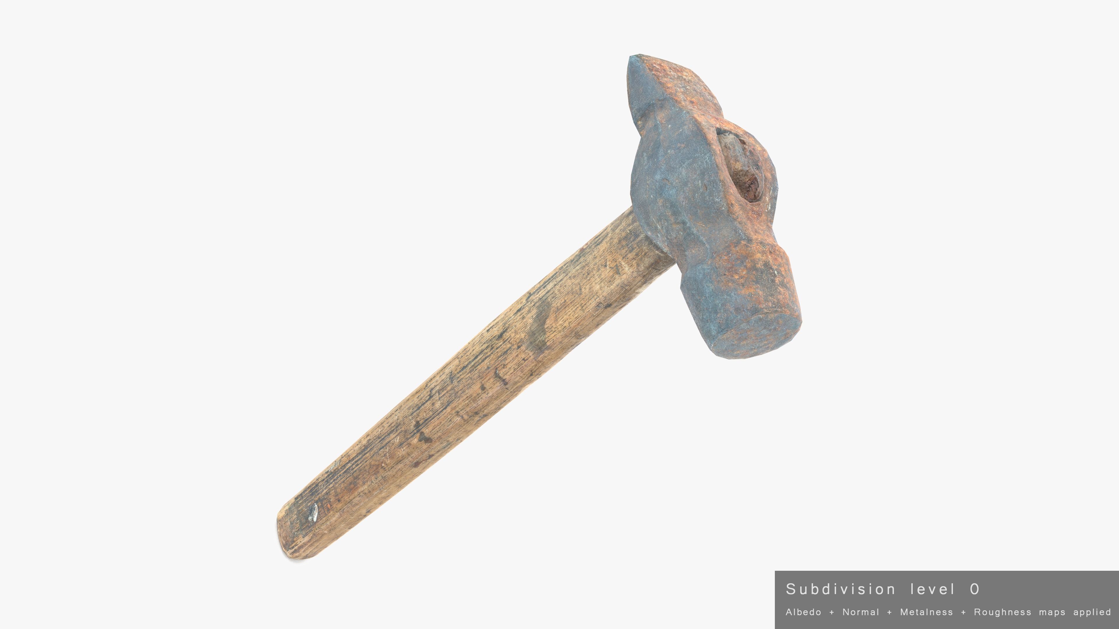 Hammer Small Low-poly 3D model_17