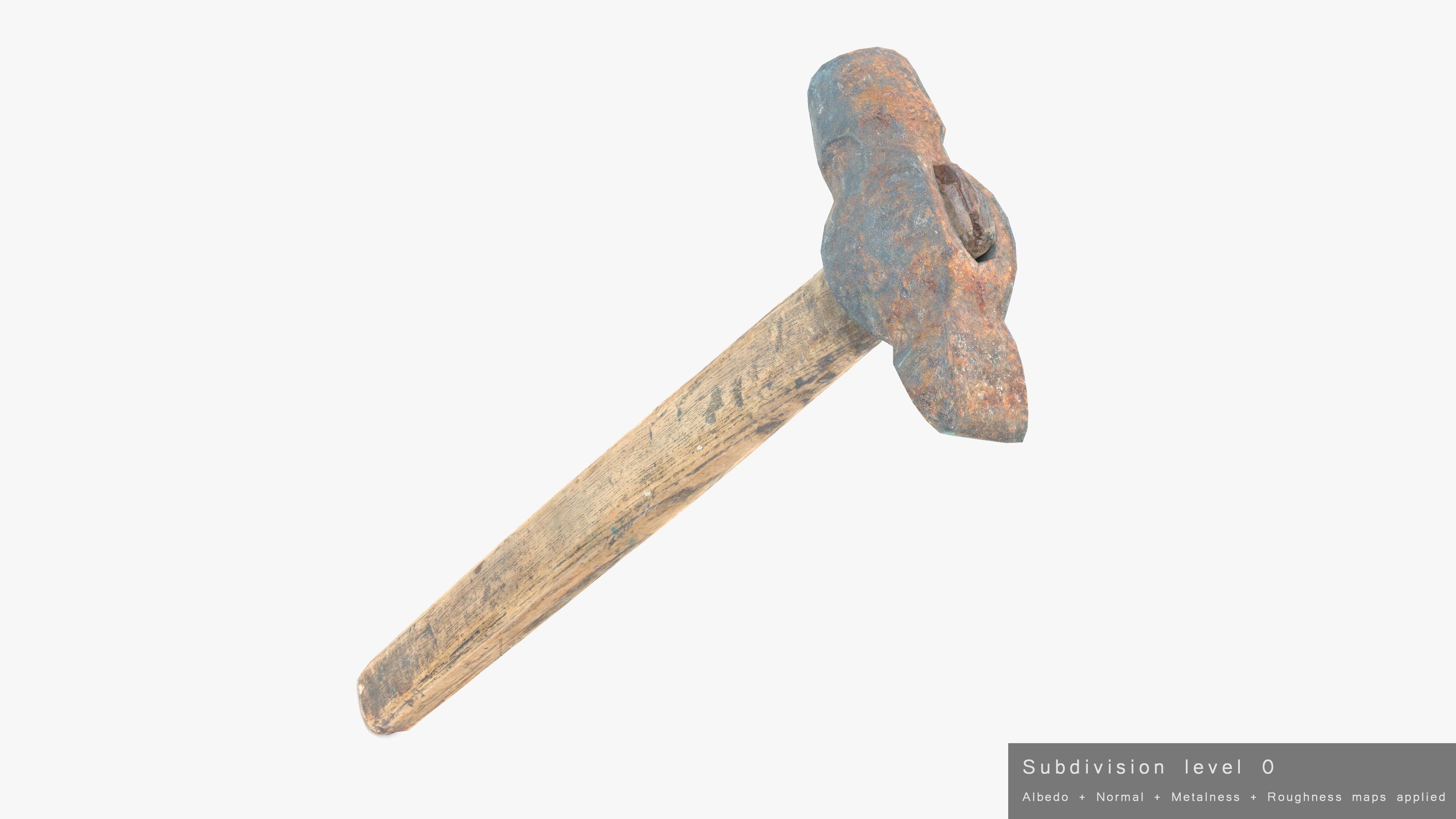 Hammer Small Low-poly 3D model_20