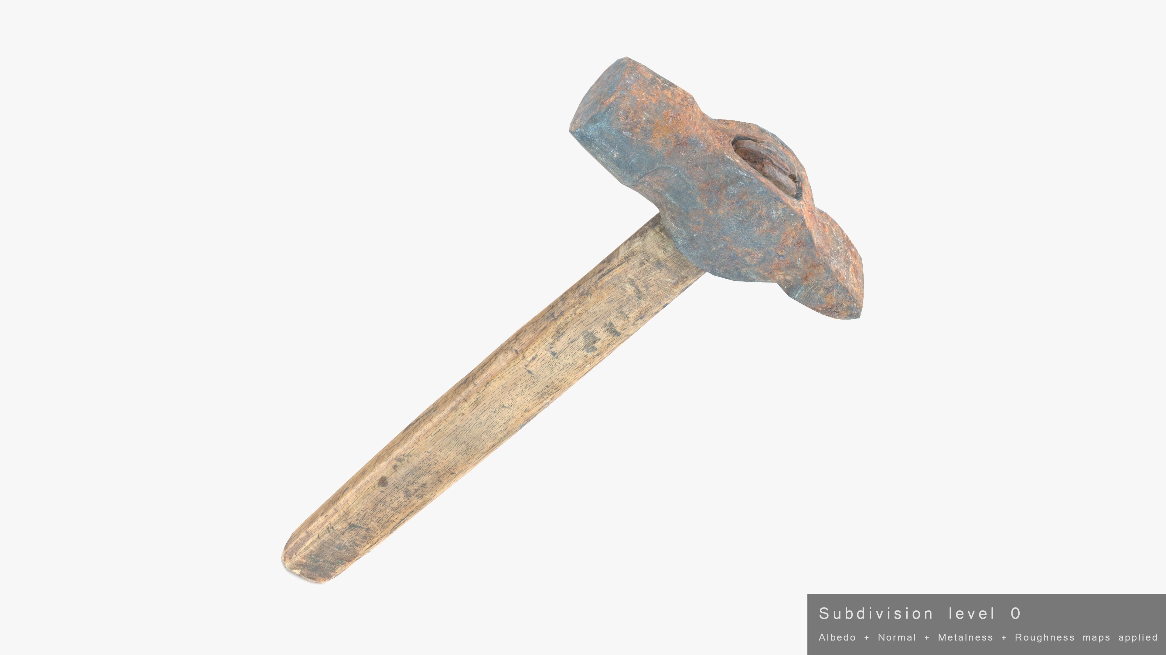 Hammer Small Low-poly 3D model_21