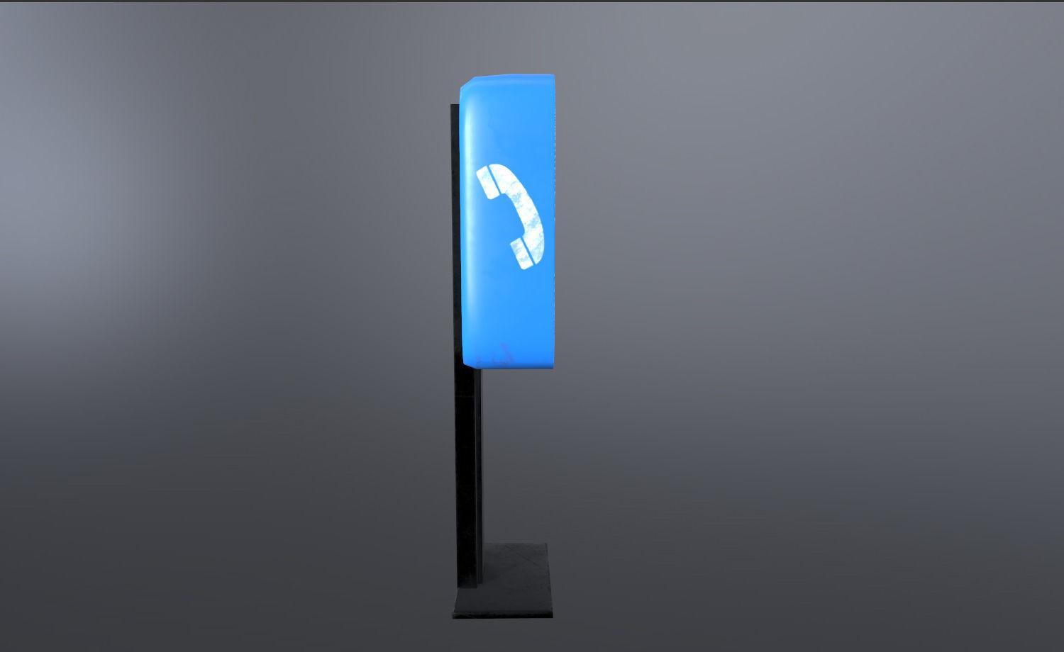 Payphone Blue New-York PBR Free low-poly 3D model_7
