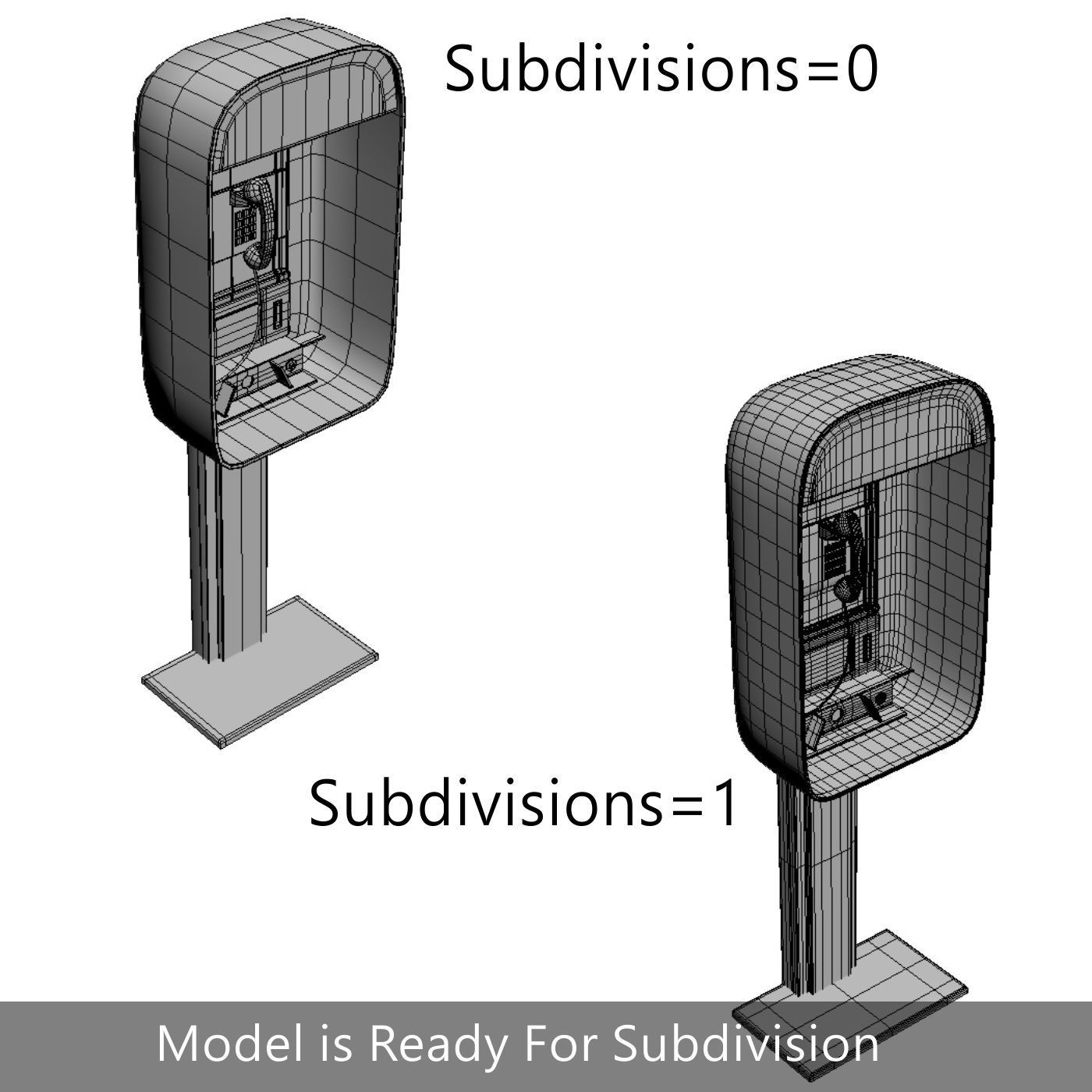 Payphone Blue New-York PBR Free low-poly 3D model_9