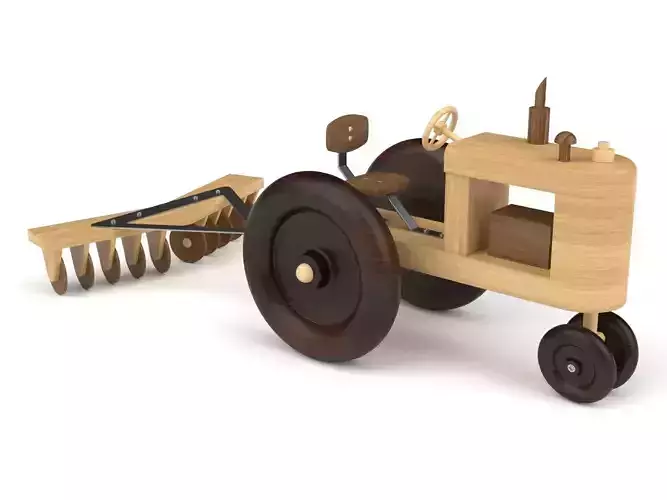 Wooden toy tractor 11