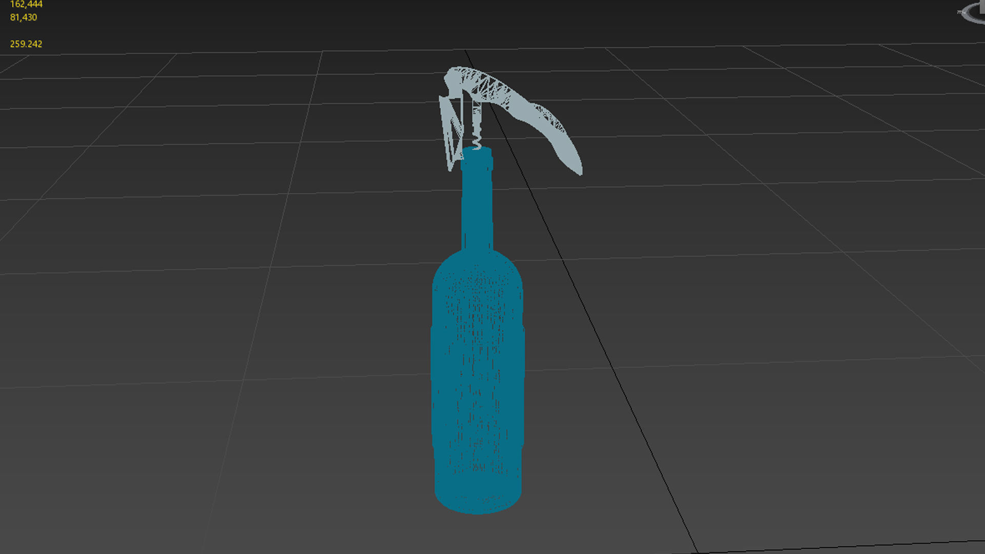 wine opener and bottle 3D model_5