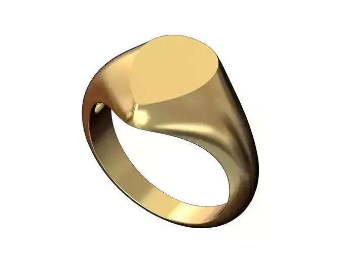 Teardrop shaped signet ring