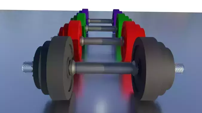 Dumbells colored dumbbells