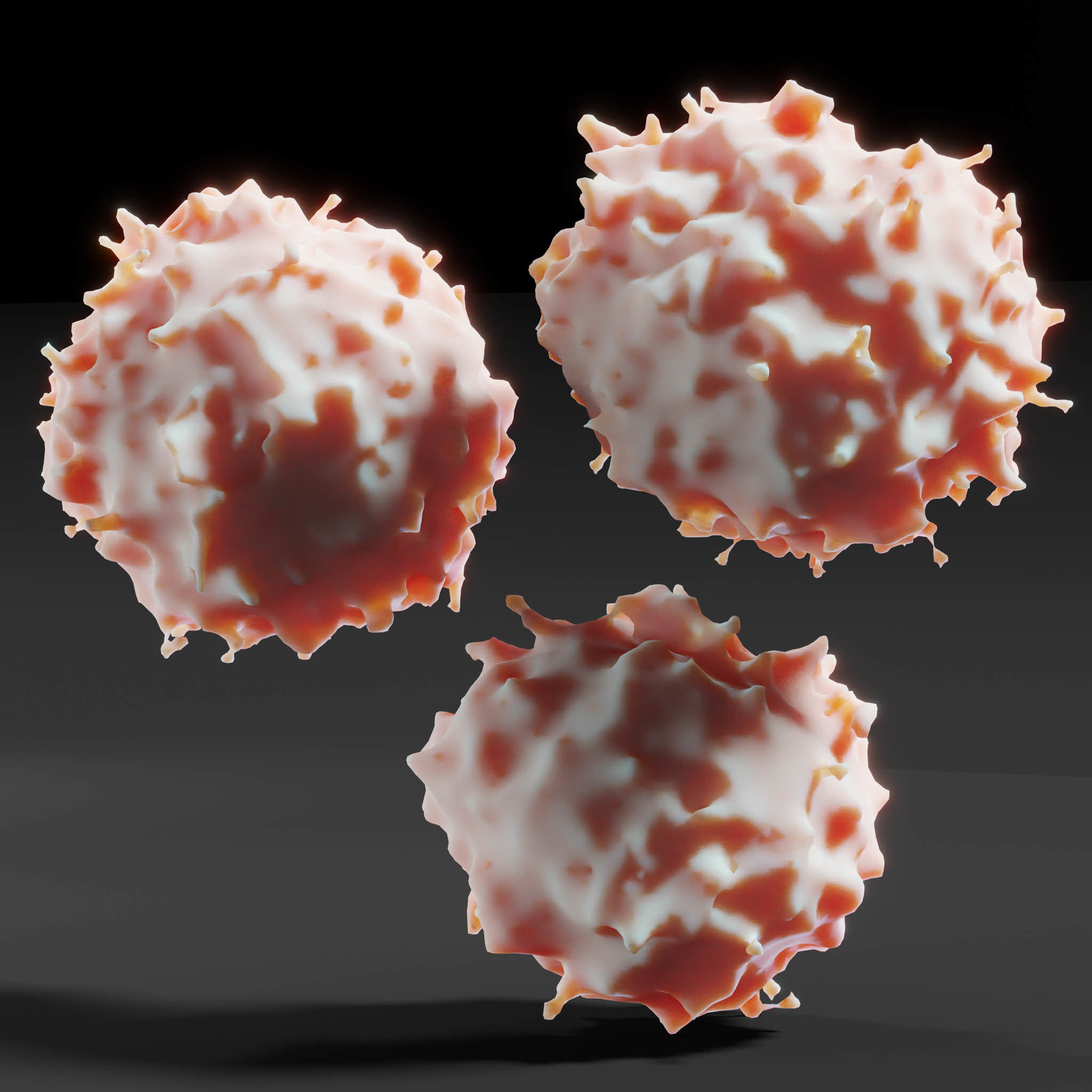 Lymphosytes cancerous cell Low-poly 3D model_2