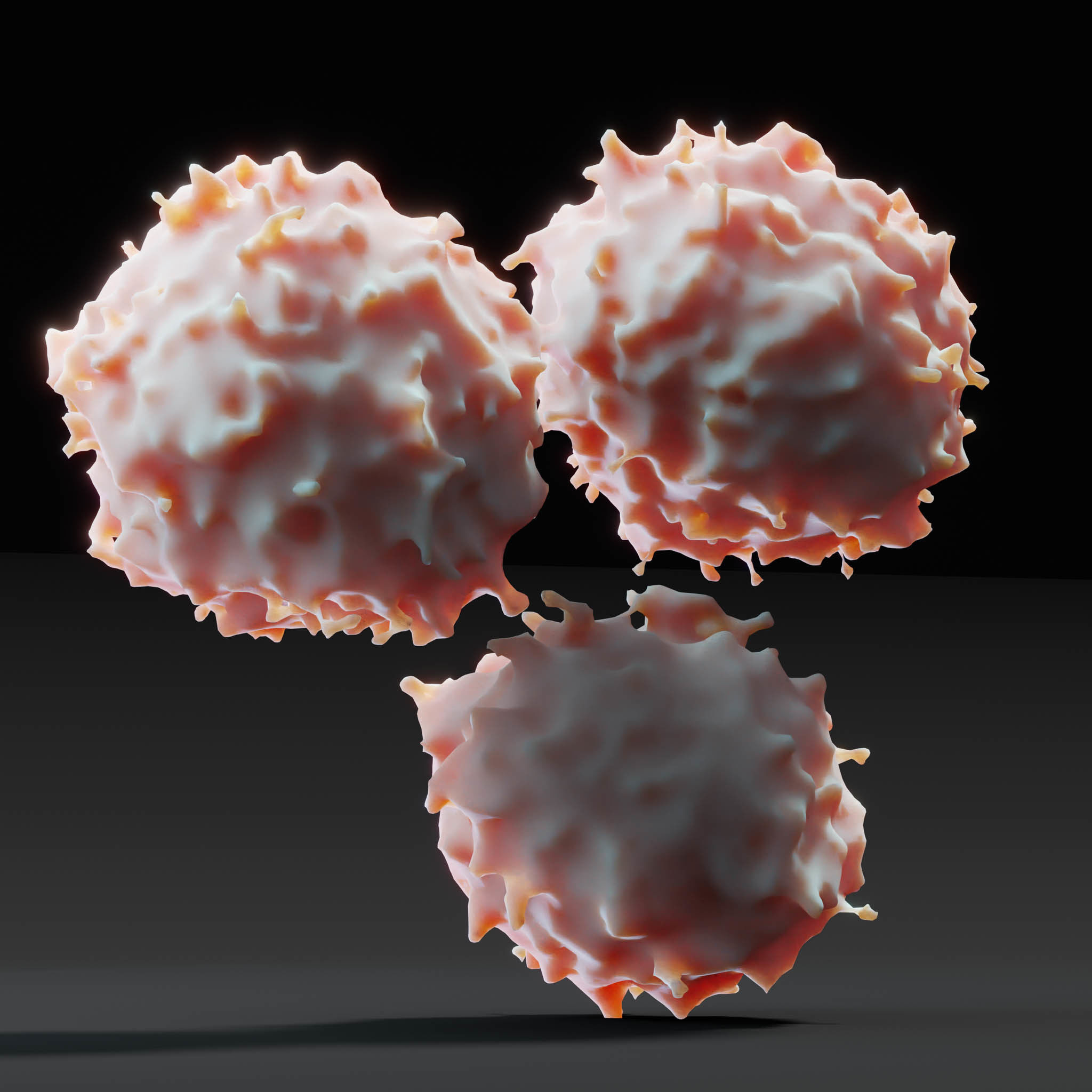 Lymphosytes cancerous cell Low-poly 3D model_1