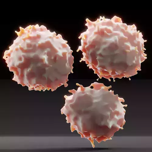 Lymphosytes cancerous cell Low-poly 3D model