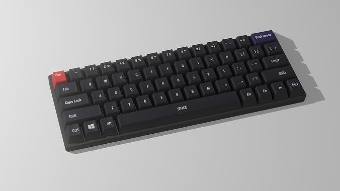 KEYBOARD mechanical Low-poly 3D model