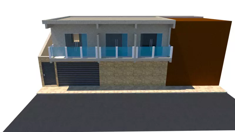 casa em declive 3D model_0