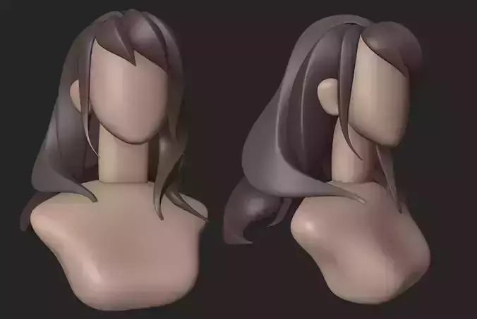 Stylized hair Free 3D model