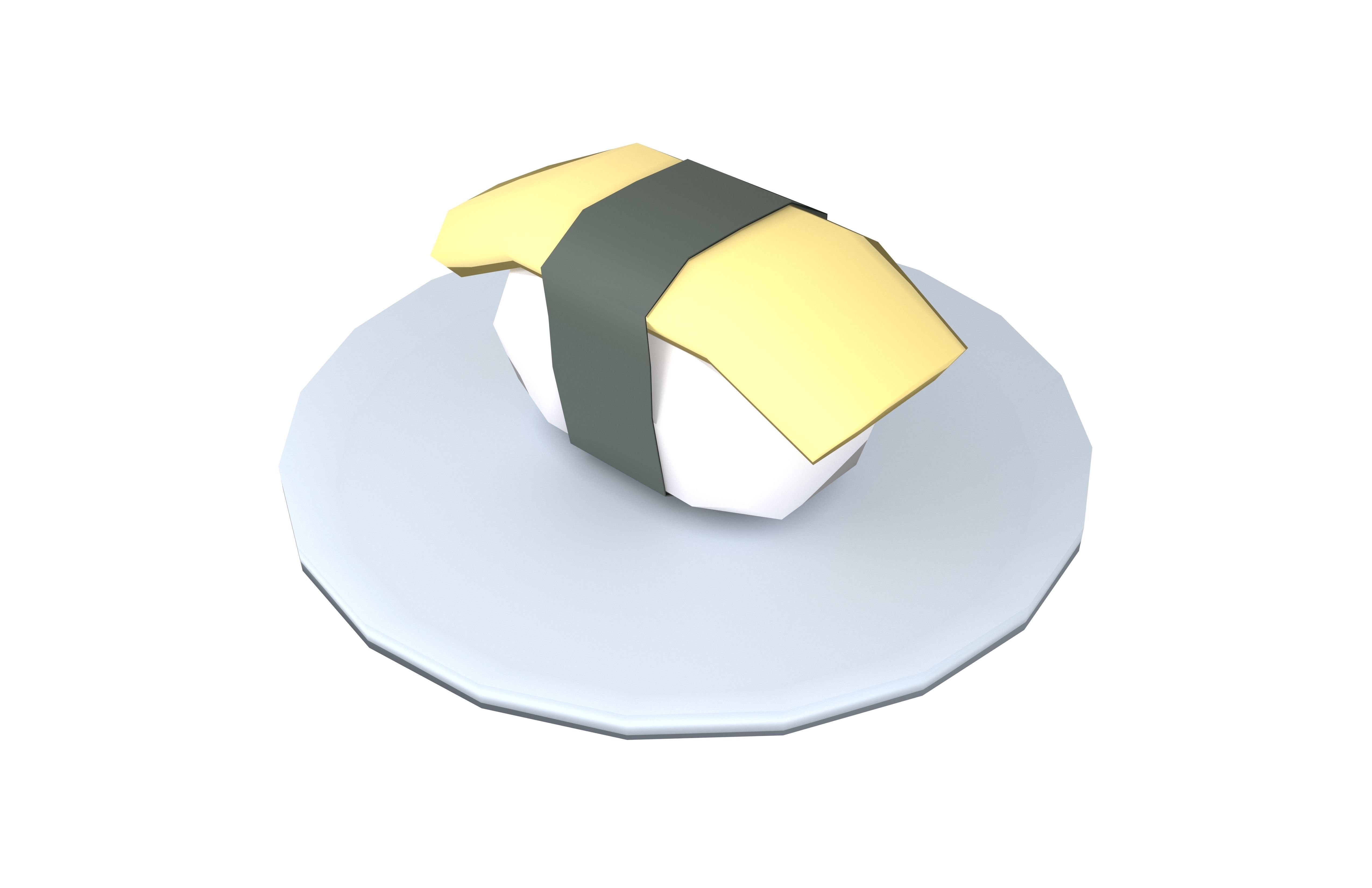 Egg Sushi v1 002 Low-poly 3D model_2
