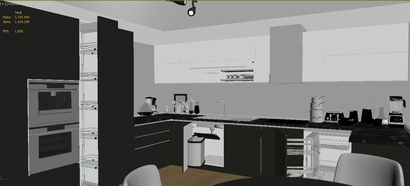 Modular Kitchen 3D model_3