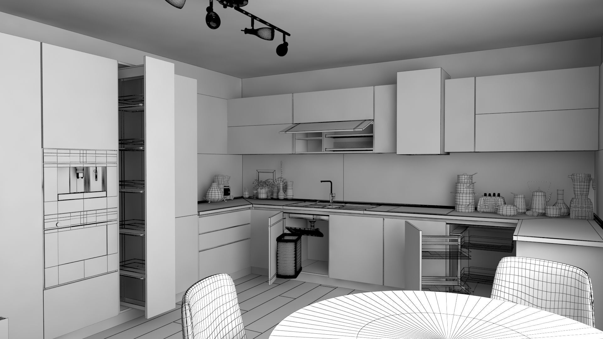 Modular Kitchen 3D model_4