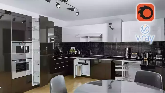 Modular Kitchen 3D model