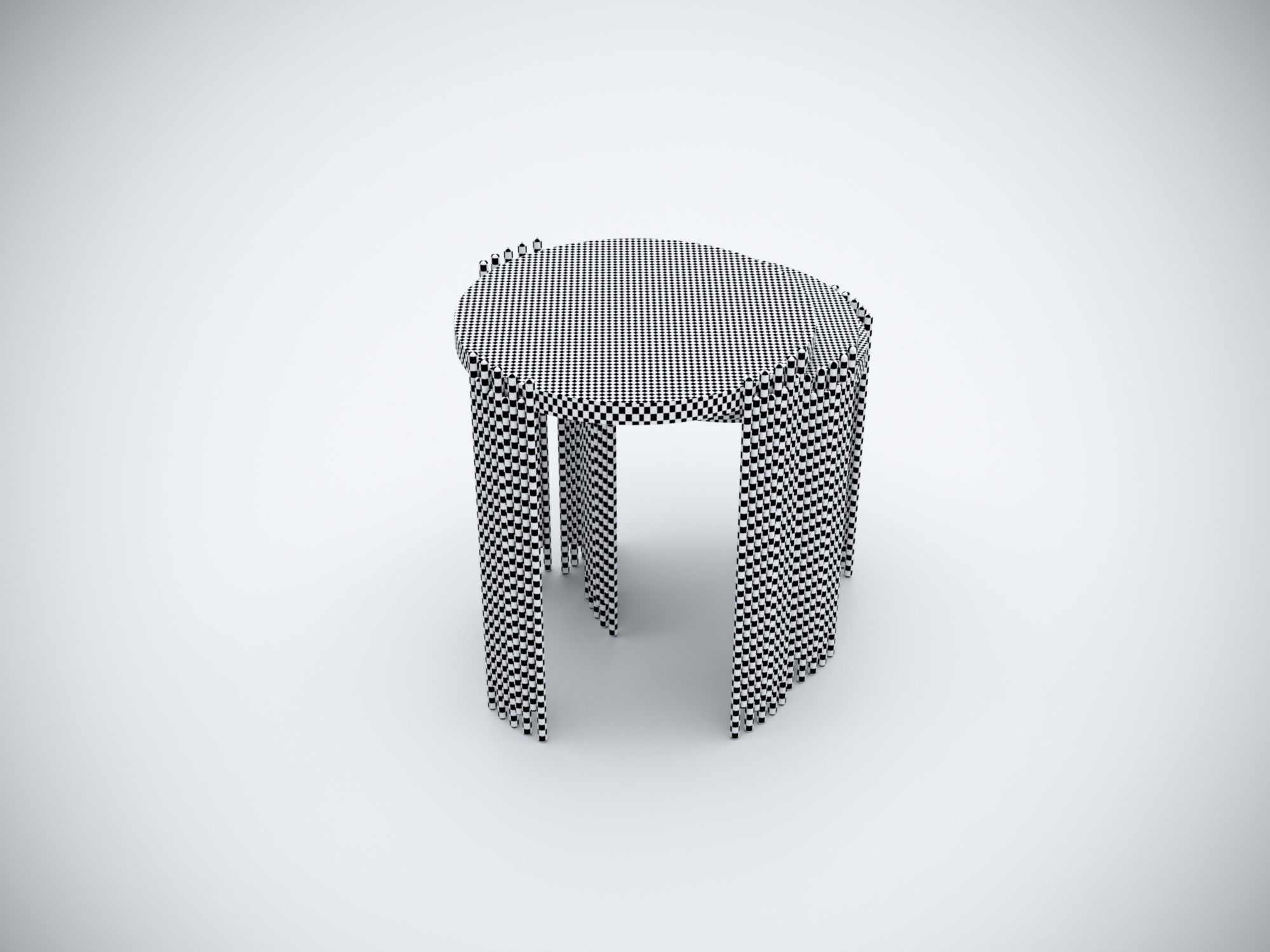 Collection 3D Brass and Glass Modern Coffee Table Set 3D model_23