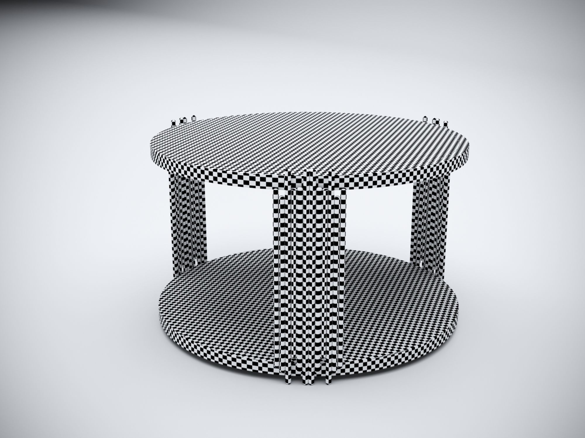 Collection 3D Brass and Glass Modern Coffee Table Set 3D model_10