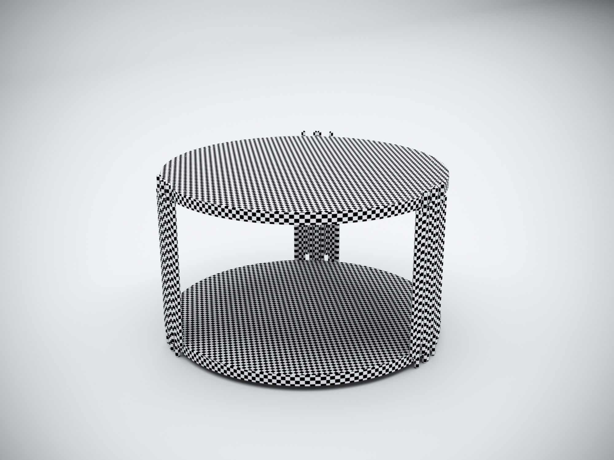 Collection 3D Brass and Glass Modern Coffee Table Set 3D model_9