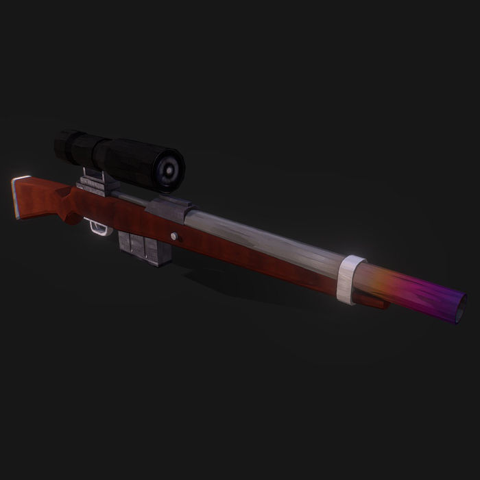 Stylized Sniper Rifle Low-poly 3D model_2