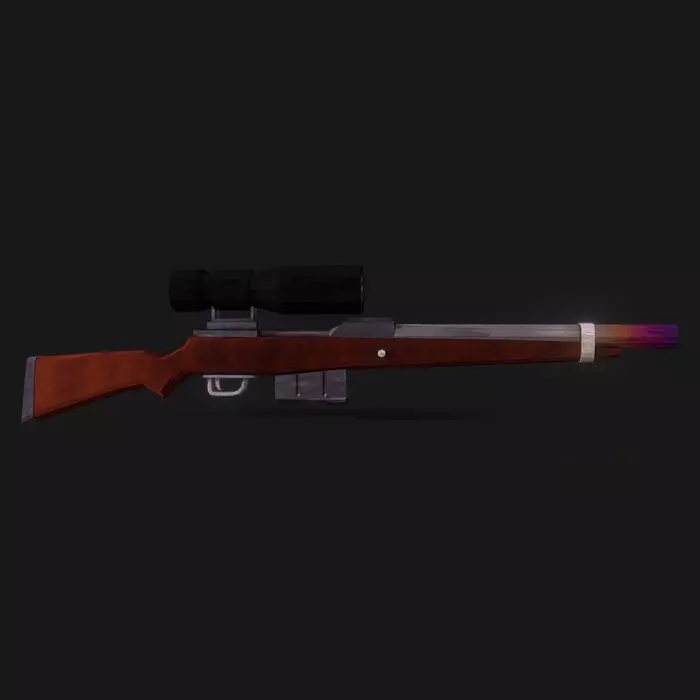 Stylized Sniper Rifle Low-poly 3D model_0