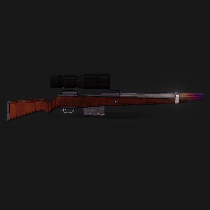 Stylized Sniper Rifle Low-poly 3D model_3