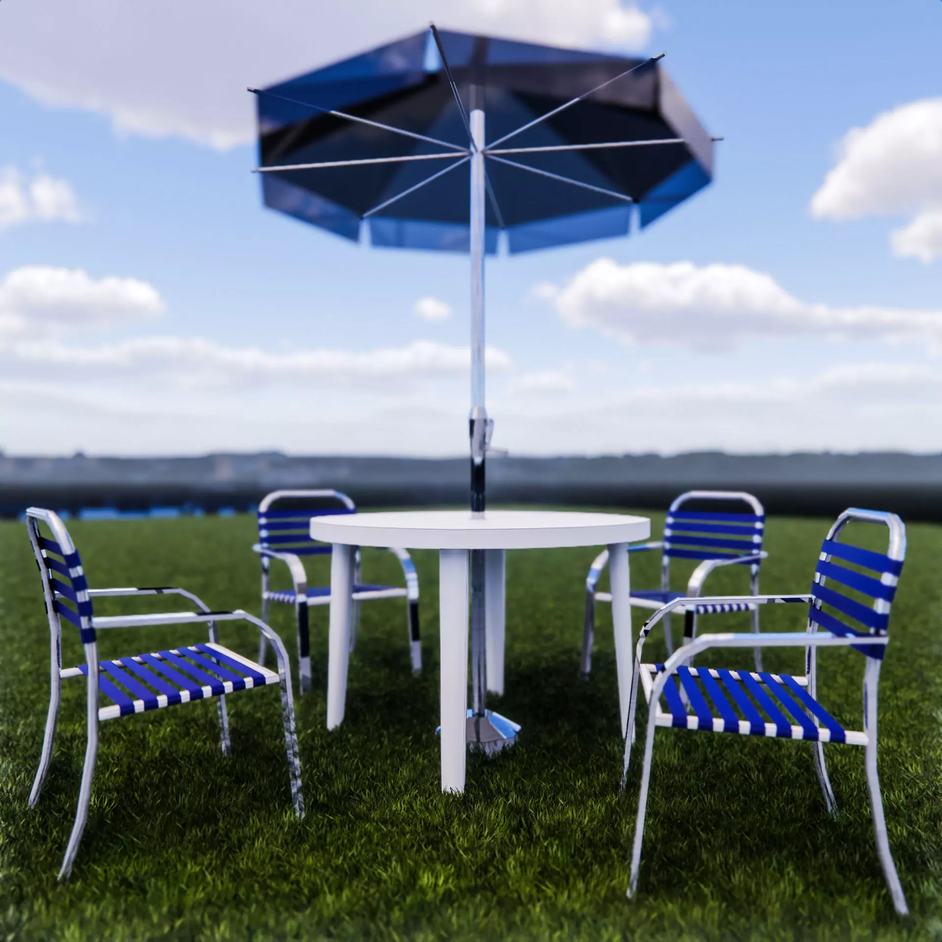 outdoor table set 3D model