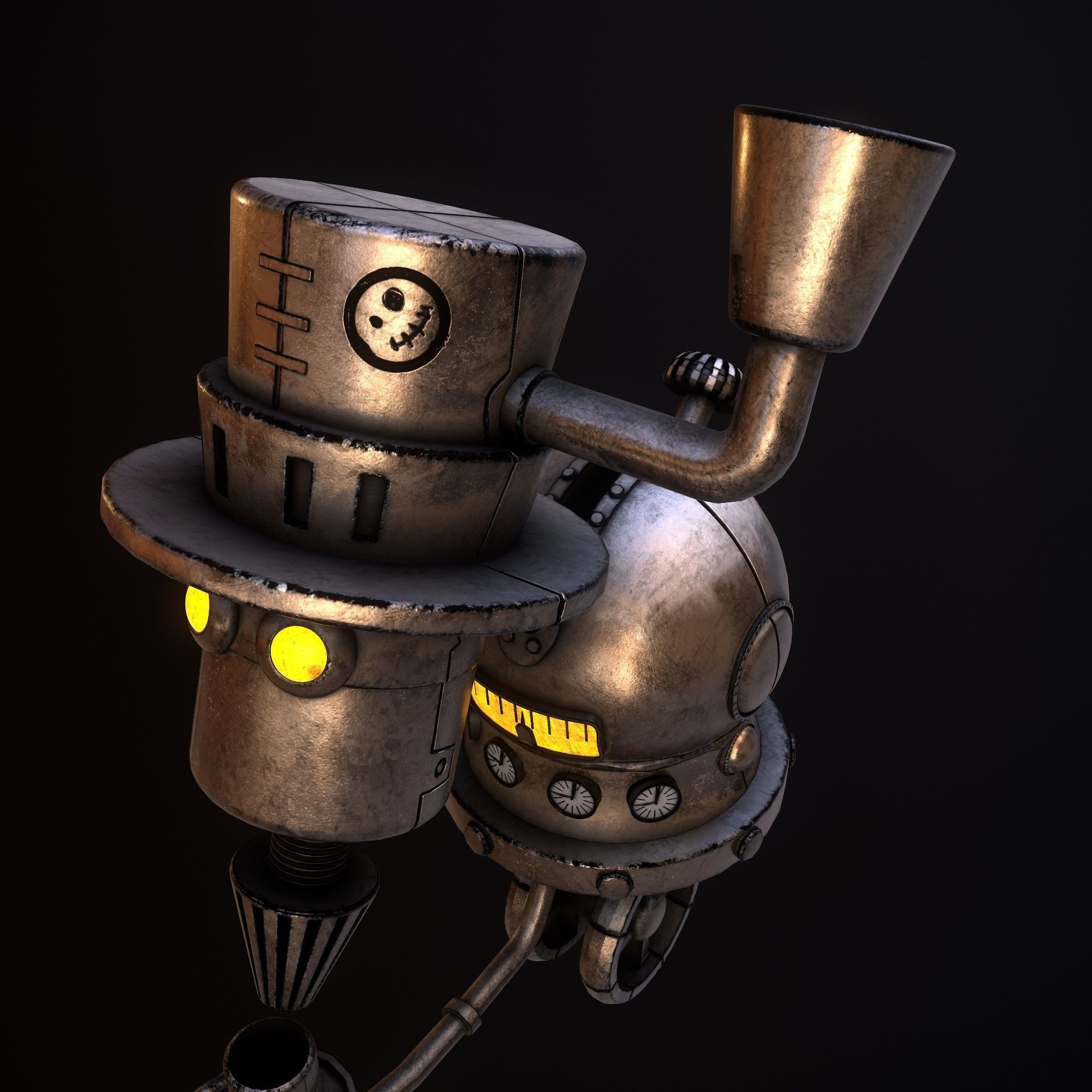 Steampunk Coffie Machine Low-poly 3D model_8