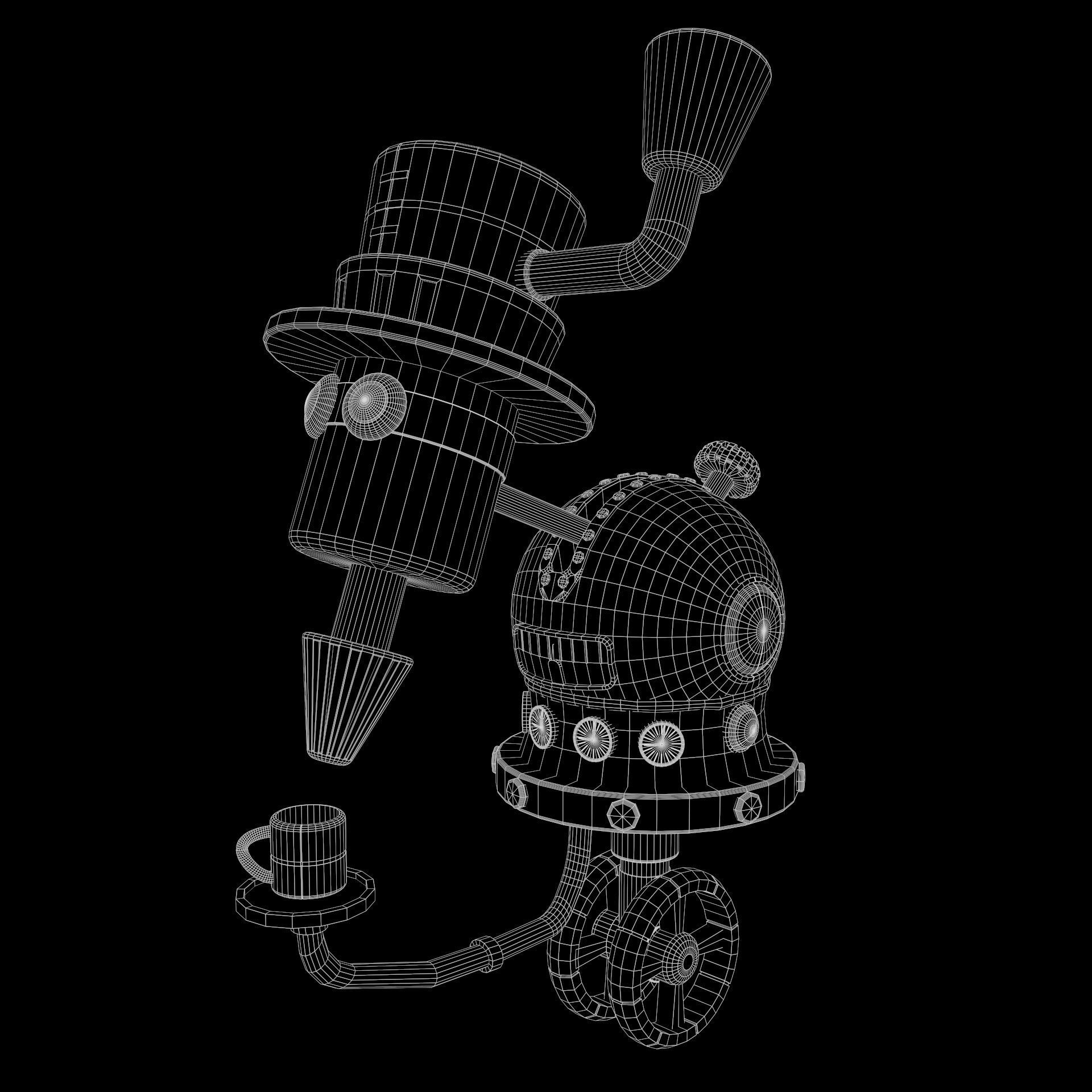 Steampunk Coffie Machine Low-poly 3D model_13