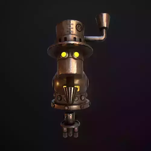 Steampunk Coffie Machine Low-poly 3D model