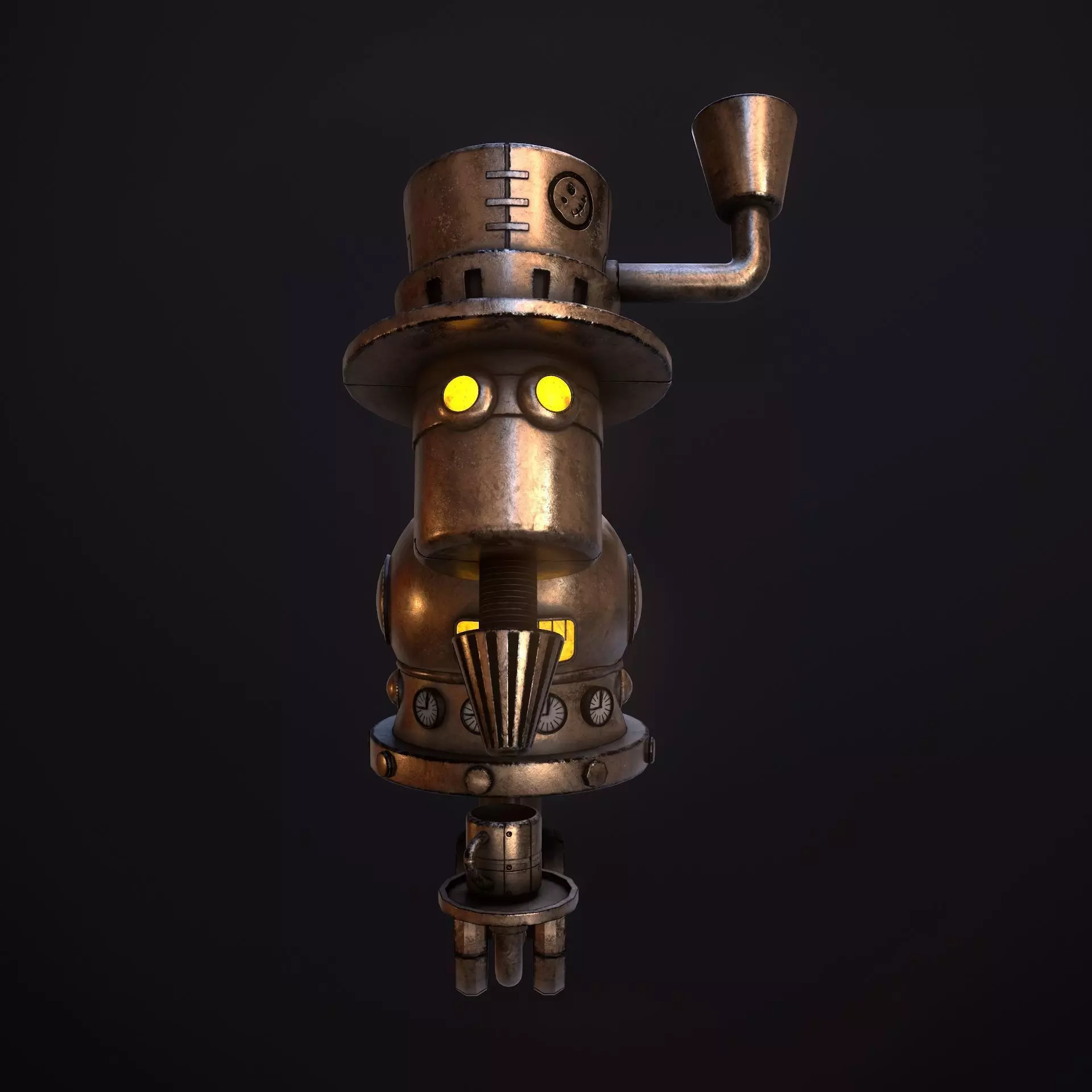 Steampunk Coffie Machine Low-poly 3D model_0