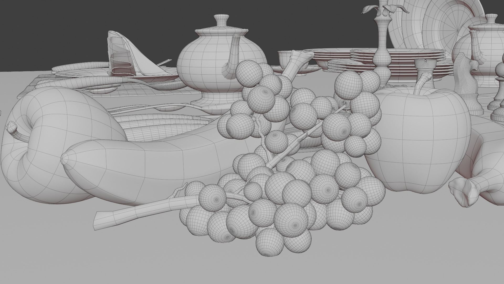 Fine Dining Set 3D model_4